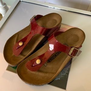 Never worn, New Red Birkenstock. Size 37/240